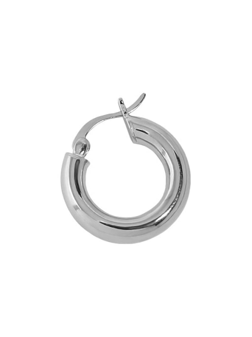 White Gold Earrings [single] 925 Sterling Silver Carnelian Geometric Minimalist Huggie Earring [Single+Only One]
